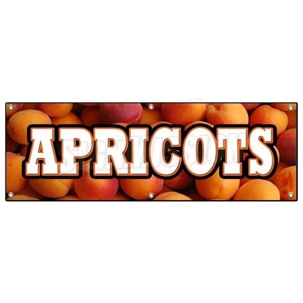 APRICOTS BANNER SIGN fresh orchard produce just picked sweet ripe